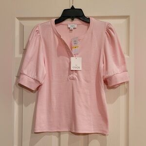 NWT CeCe Women’s Pink Puff-Sleeve Top size  Medium
